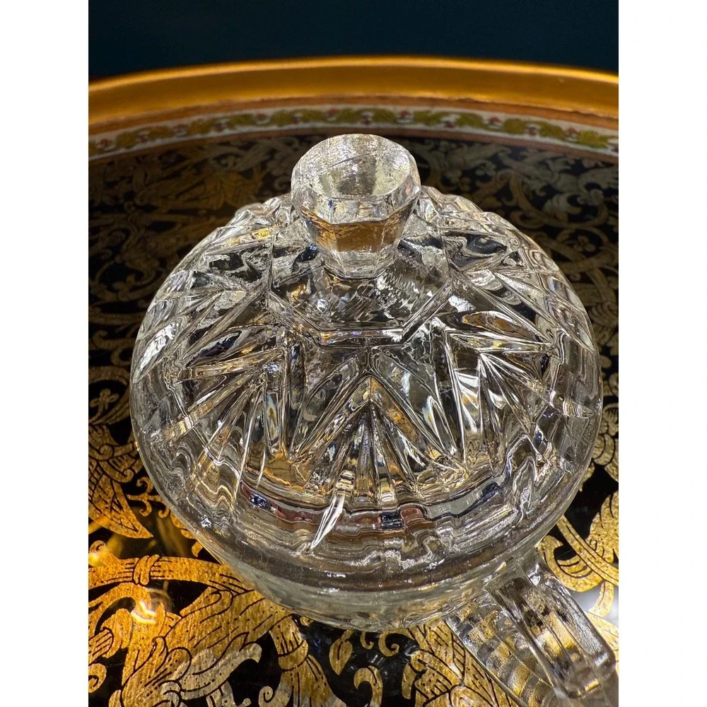 Vintage Anchor Hocking Prescut‎ Lidded Jar: Star of David Candy Dish